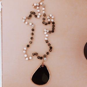 Francesca’s | long beaded gemstone necklace